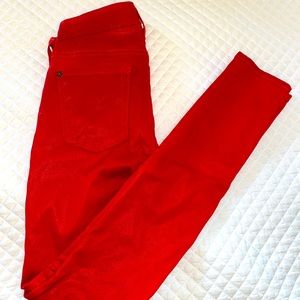 7 for all mankind Red textured jeans. Size 24. Perfect condition. Nice brand.